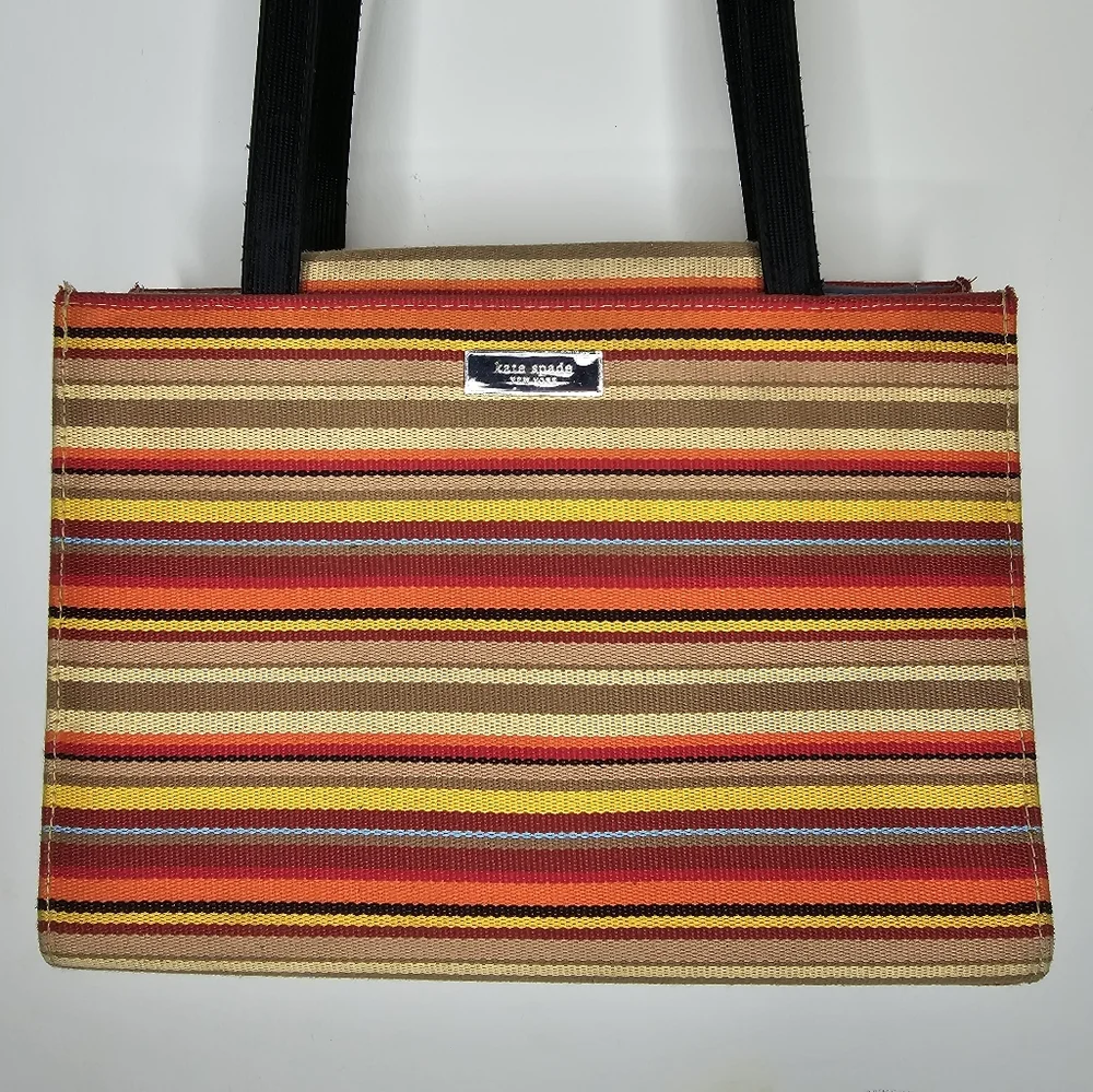KATE SPADE Fiesta Rainbow Tote Bag Purse Pocketbook Handbag EUC